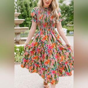 New with tags Delia Dress in Multicolor Floral sz LG Ivy City Co